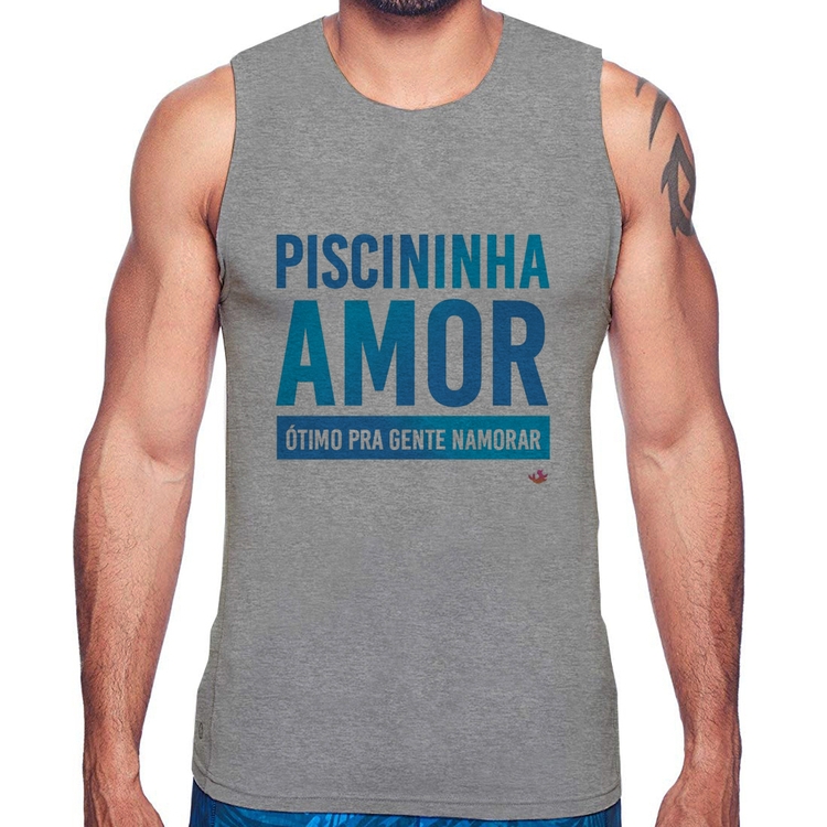 Regata Piscininha amor, ótimo pra gente namorar - Cinza