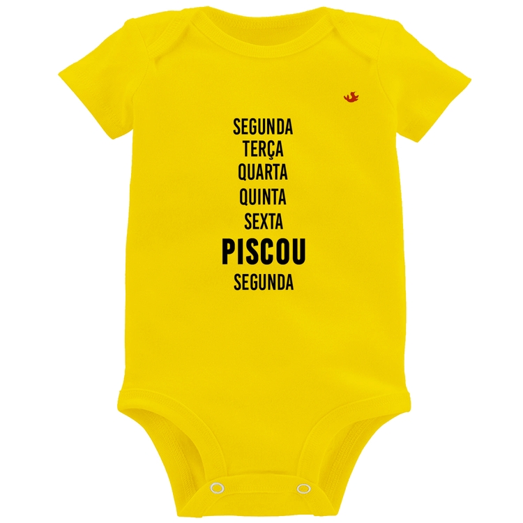 Body Bebê Piscou, segunda - Amarelo