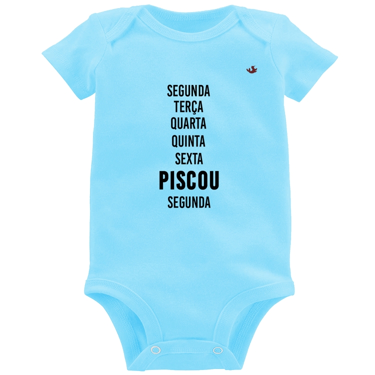 Body Bebê Piscou, segunda - Azul Bebê