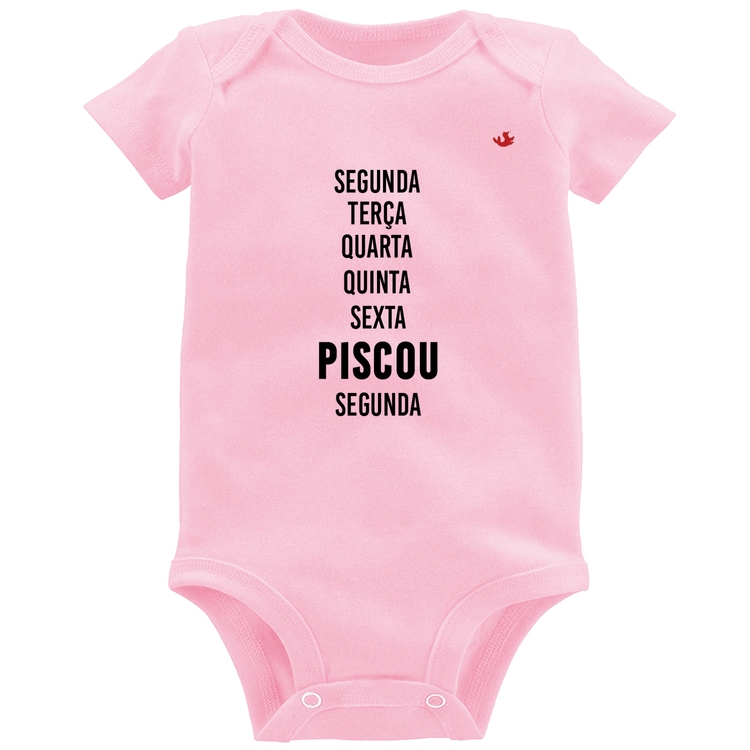Body Bebê Piscou, segunda - Rosa Bebê