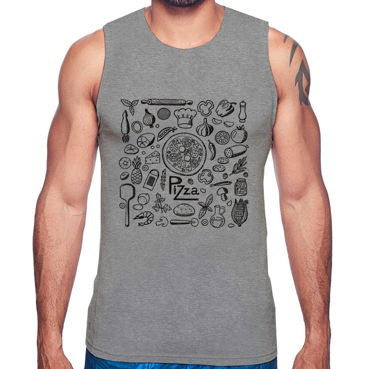 Regata Pizza Elementos - Cinza