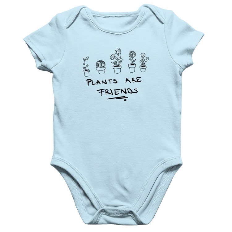 Body Bebê Algodão Plants are Friends - Azul Bebê