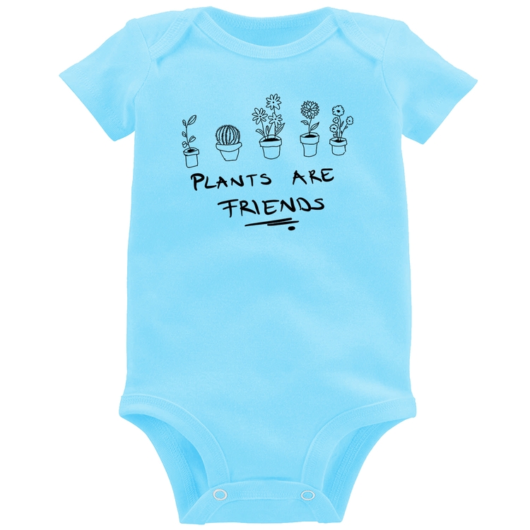 Body Bebê Plants are Friends - Azul Bebê