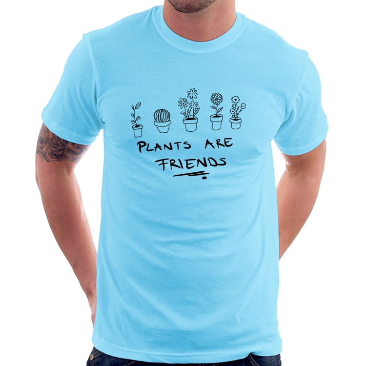 Camiseta Plants are Friends - Azul Bebê