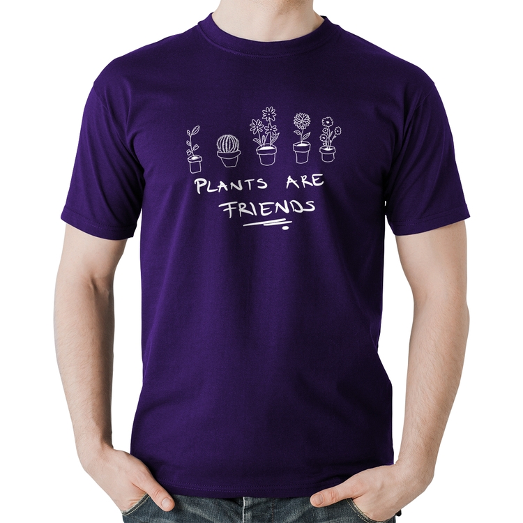 Camiseta Algodão Plants are Friends - Roxa
