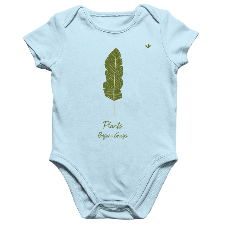 Body Bebê Algodão Plants Before Guys - Azul Bebê