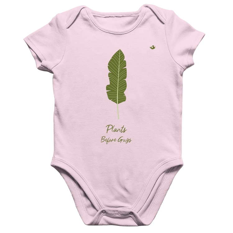 Body Bebê Algodão Plants Before Guys - Rosa Bebê