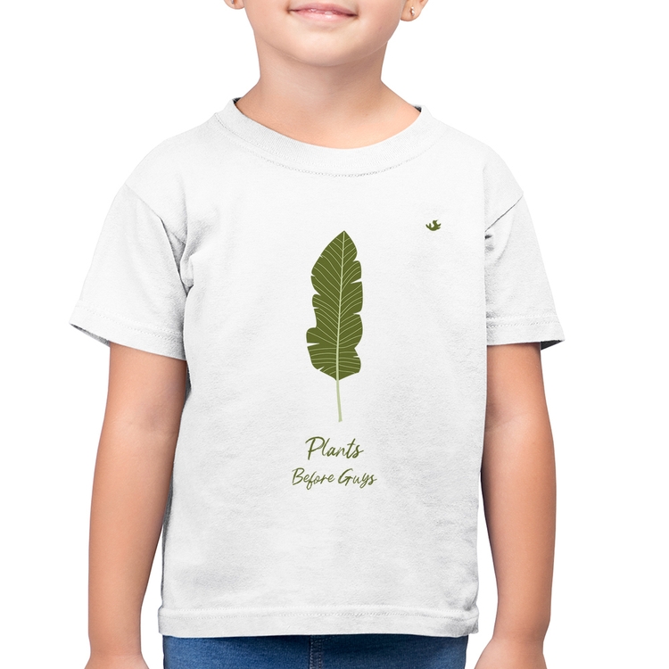 Camiseta Algodão Infantil Plants Before Guys - Branca