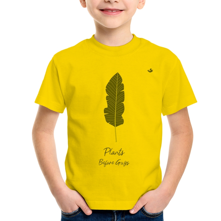 Camiseta Infantil Plants Before Guys - Amarela