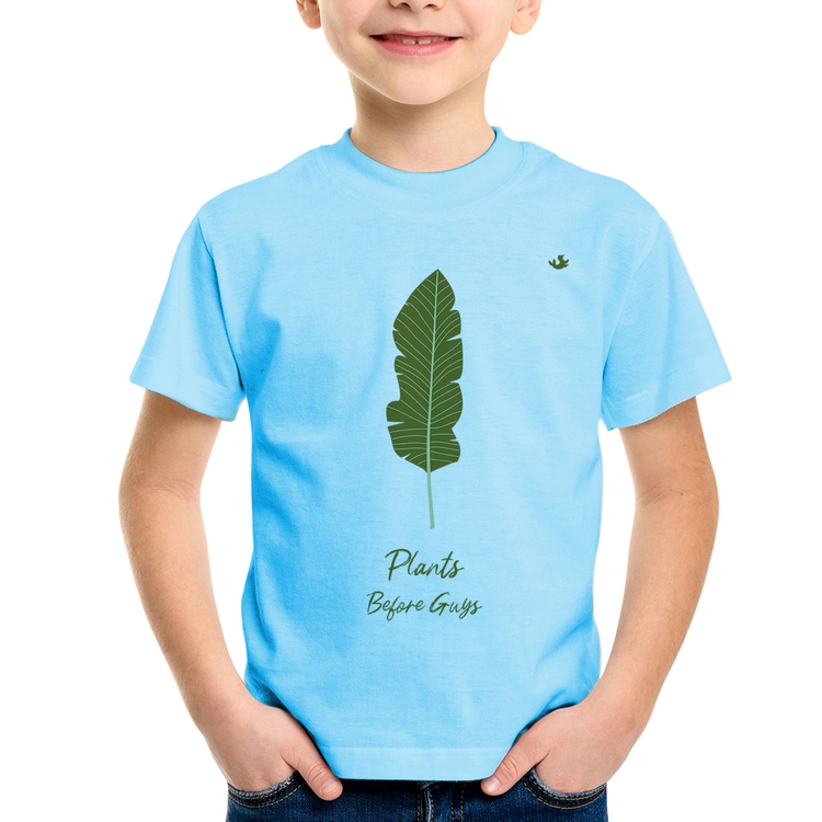 Camiseta Infantil Plants Before Guys - Azul Bebê