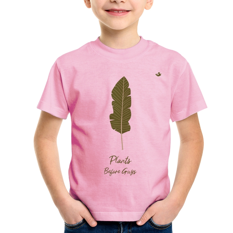Camiseta Infantil Plants Before Guys - Rosa Bebê