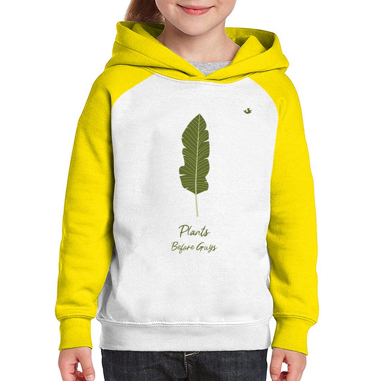 Moletom Infantil Plants Before Guys - Branco/Amarelo