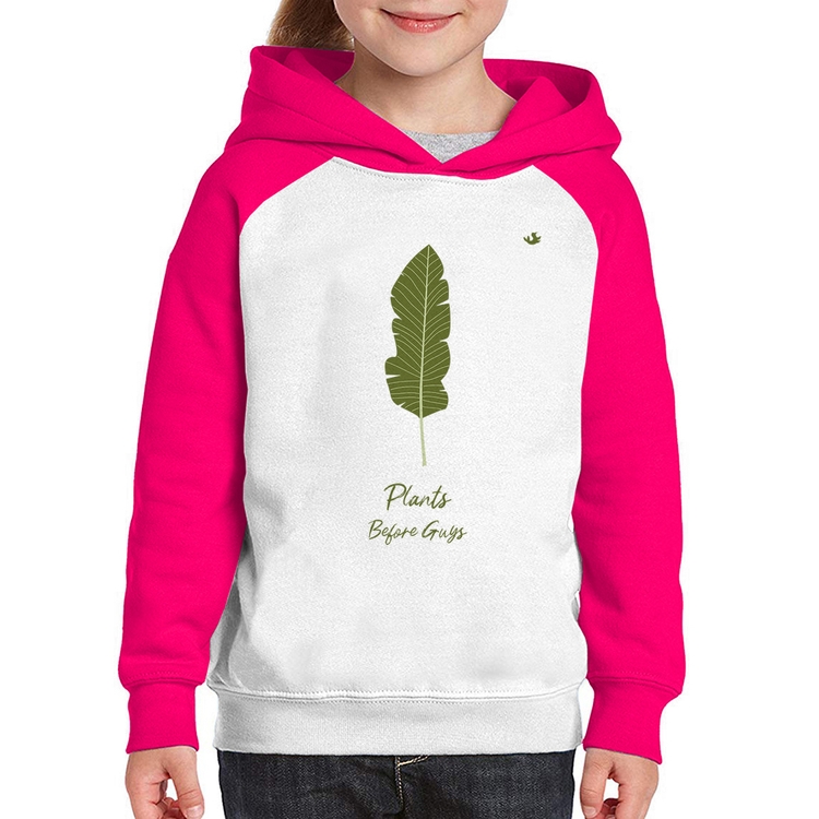 Moletom Infantil Plants Before Guys - Branco/Rosa