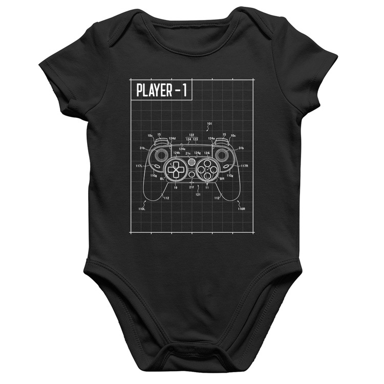Body Bebê Algodão Player 1 Controle Joystick