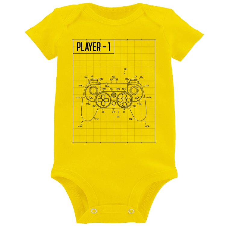 Body Bebê Player 1 Controle Joystick - Amarelo