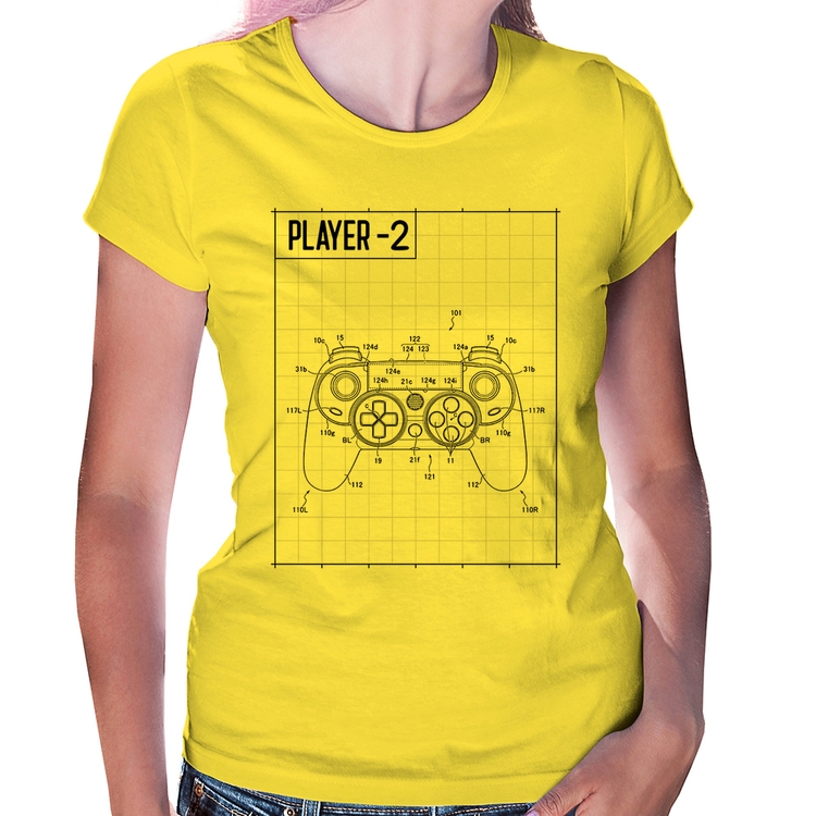 Baby Look Player 2 Controle Joystick - Amarela