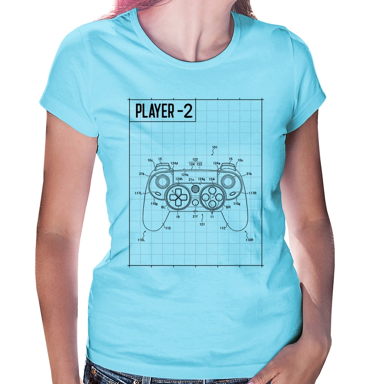 Baby Look Player 2 Controle Joystick - Azul Bebê