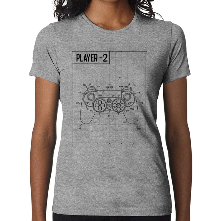 Baby Look Player 2 Controle Joystick - Cinza