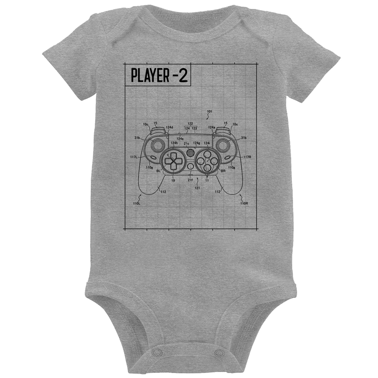 Body Bebê Player 2 Controle Joystick - Cinza
