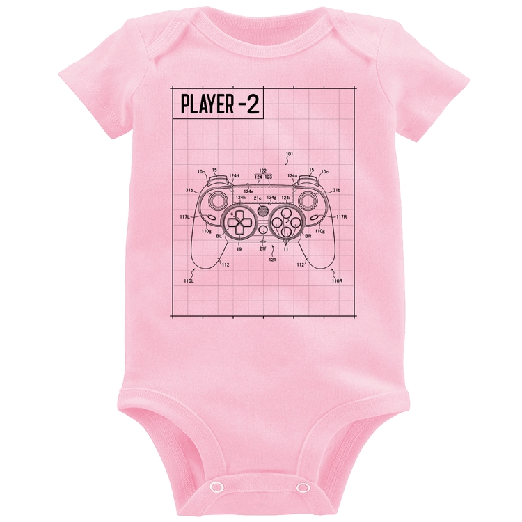 Body Bebê Player 2 Controle Joystick - Rosa Bebê