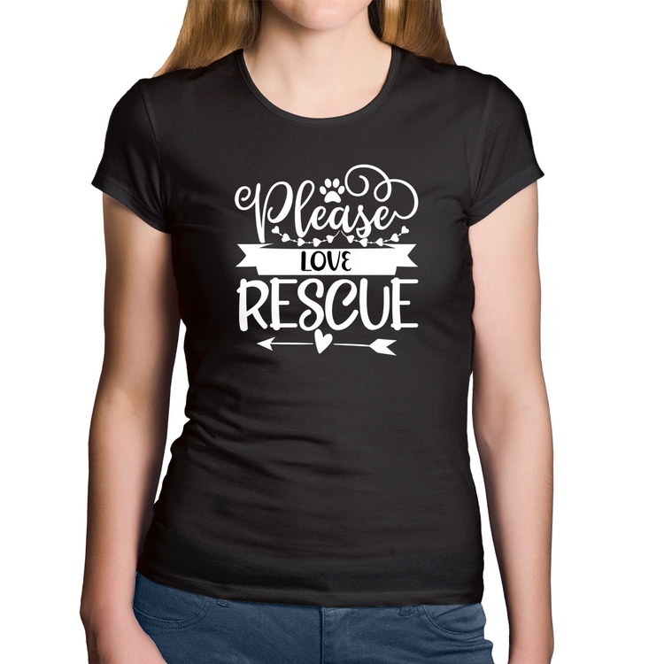 Baby Look Algodão Please Love Rescue