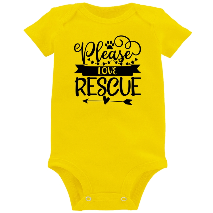 Body Bebê Please Love Rescue - Amarelo