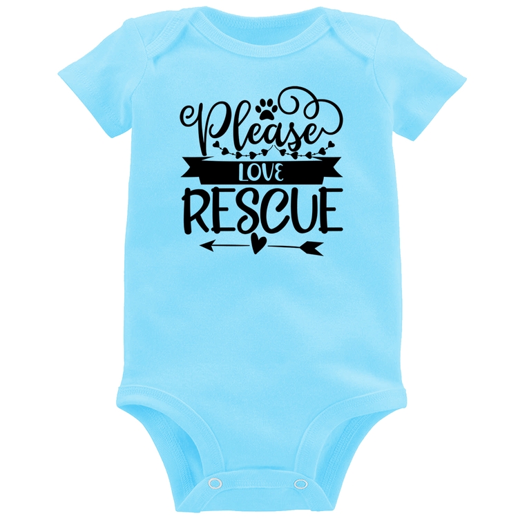 Body Bebê Please Love Rescue - Azul Bebê