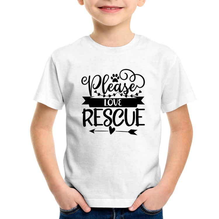 Camiseta Infantil Please Love Rescue