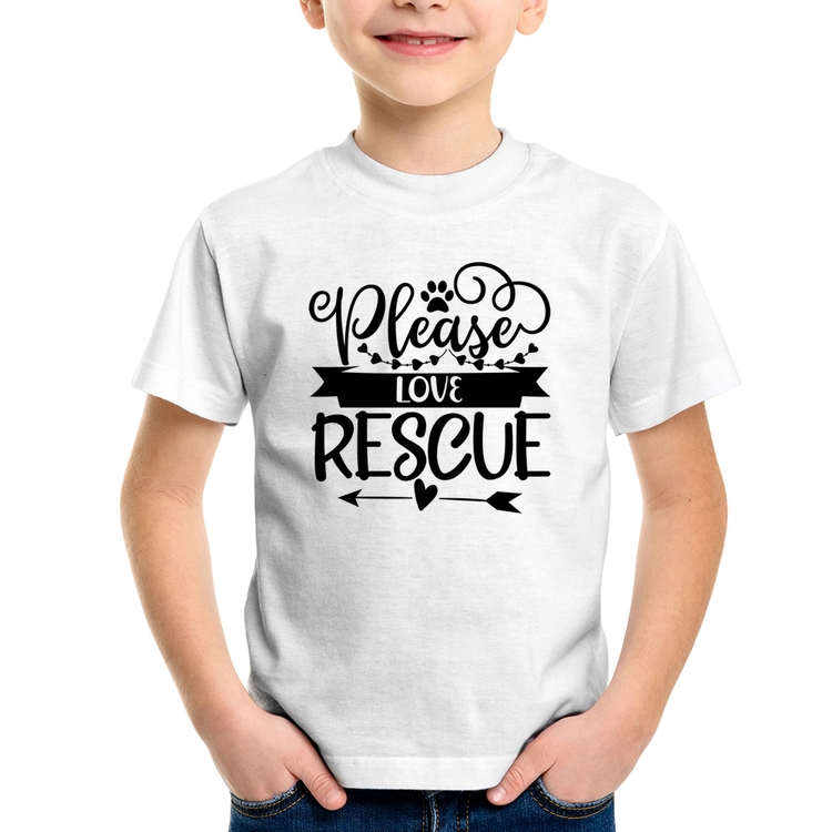Camiseta Infantil Please Love Rescue