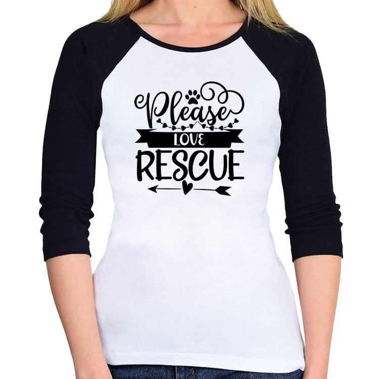 Baby Look Raglan Please Love Rescue Manga 3/4