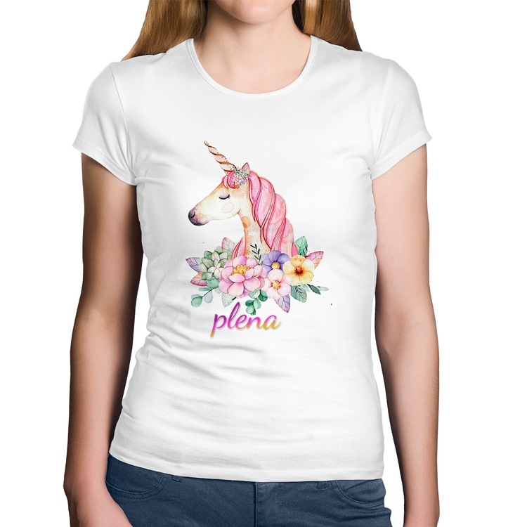 Baby Look Algodão Plena Unicórnio - Branca