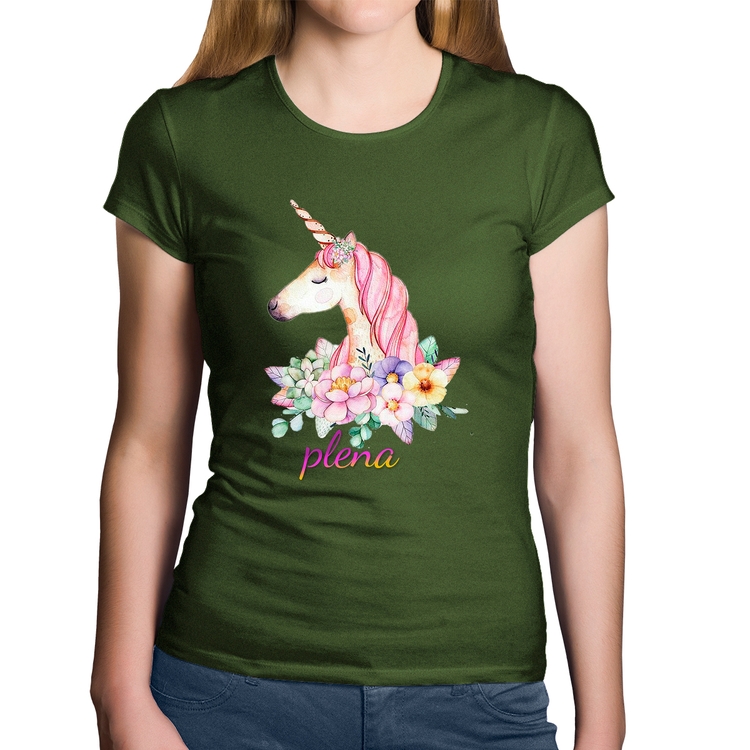 Baby Look Algodão Plena Unicórnio - Musgo