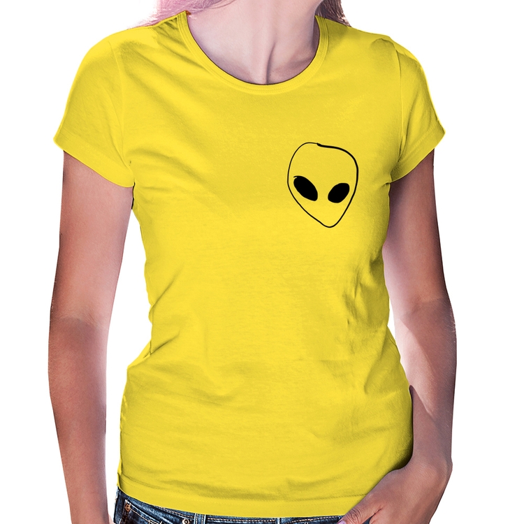 Baby Look Pocket Alien - Amarela