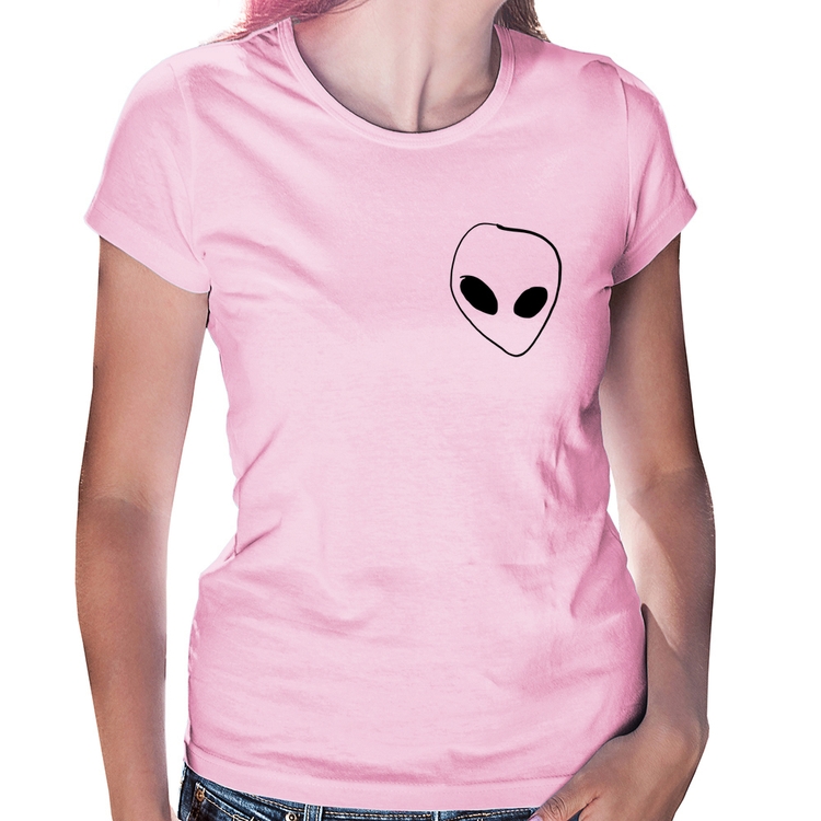 Baby Look Pocket Alien - Rosa Bebê