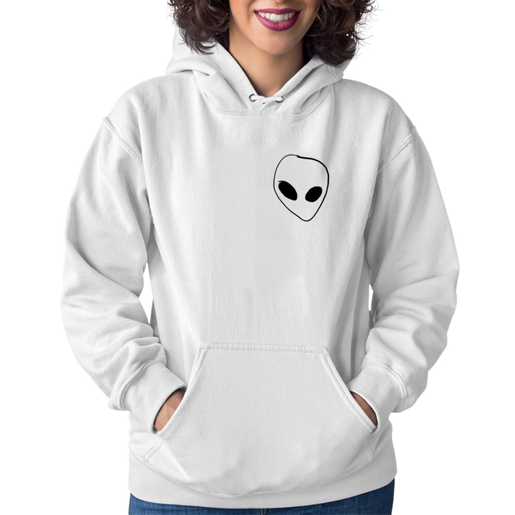 Moletom Feminino Pocket Alien - Branco