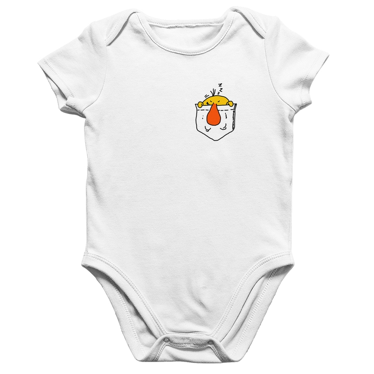 Body Bebê Algodão Pocket Bug - Branco