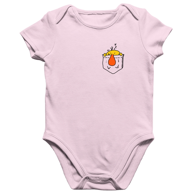 Body Bebê Algodão Pocket Bug - Rosa Bebê