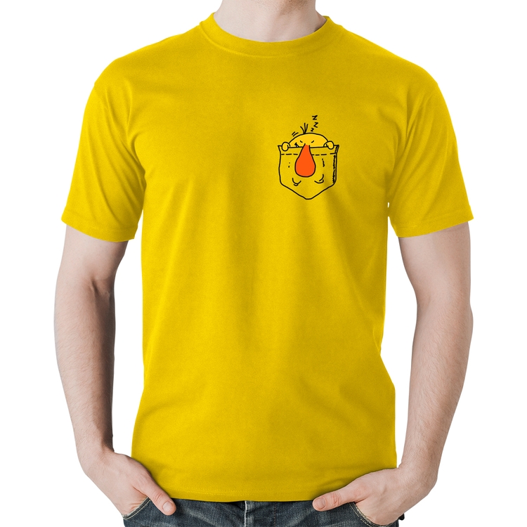 Camiseta Algodão Pocket Bug - Amarela