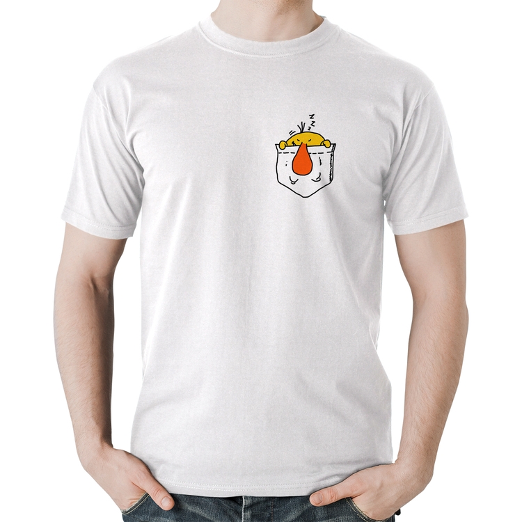Camiseta Algodão Pocket Bug - Branca