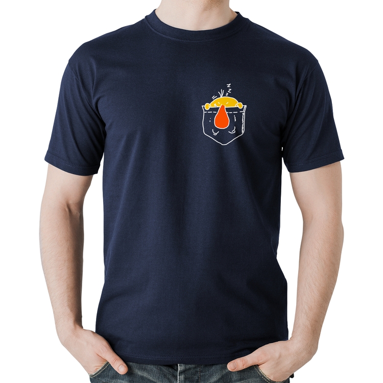 Camiseta Algodão Pocket Bug - Marinho