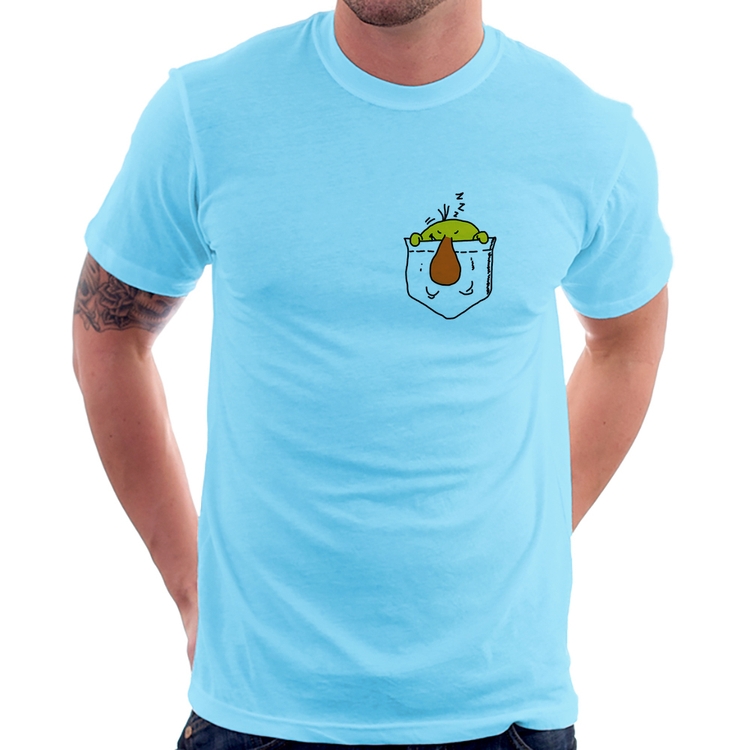 Camiseta Pocket Bug - Azul Bebê