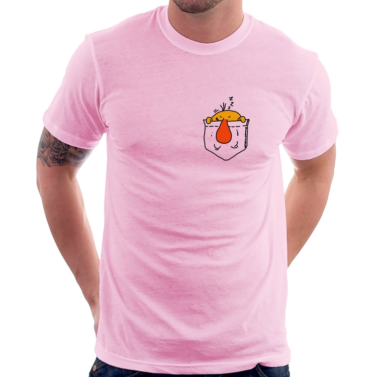 Camiseta Pocket Bug - Rosa Bebê