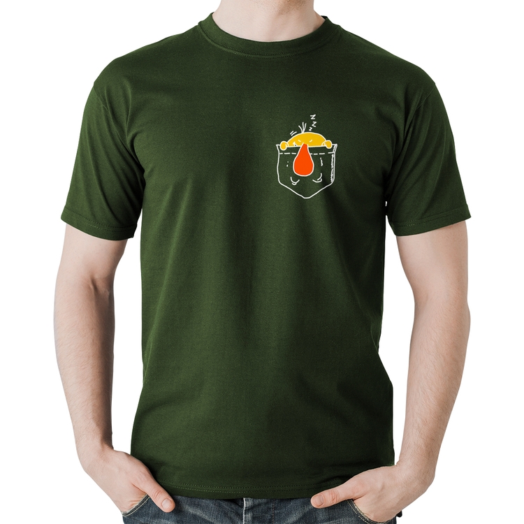 Camiseta Algodão Pocket Bug - Musgo