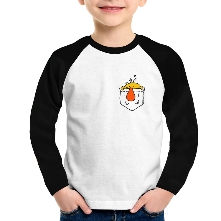 Camiseta Raglan Infantil Pocket Bug Manga Longa
