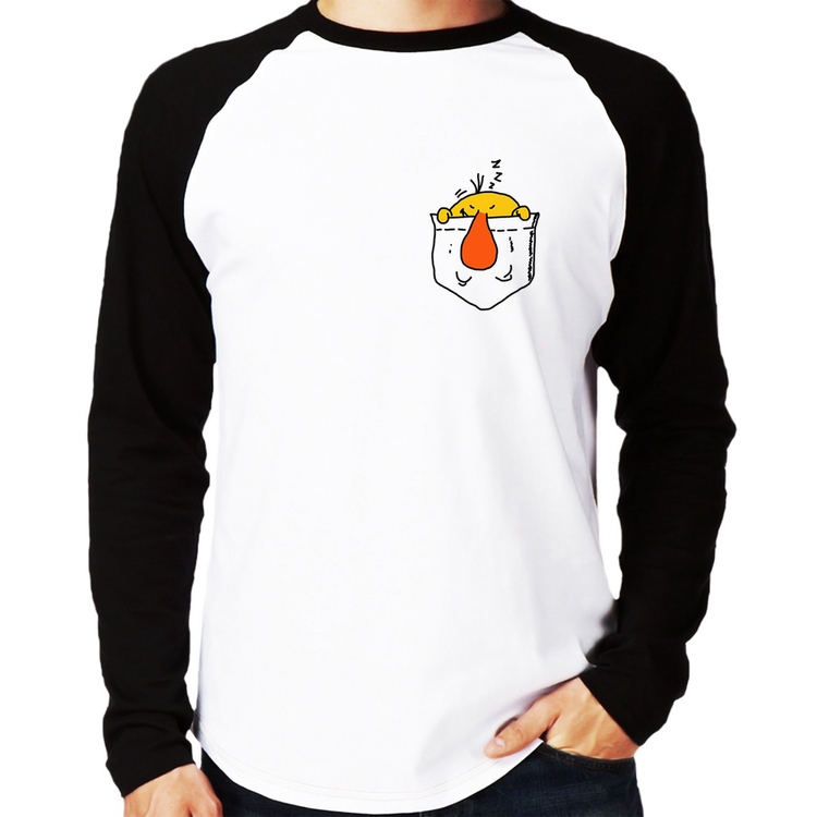 Camiseta Raglan Pocket Bug Manga Longa