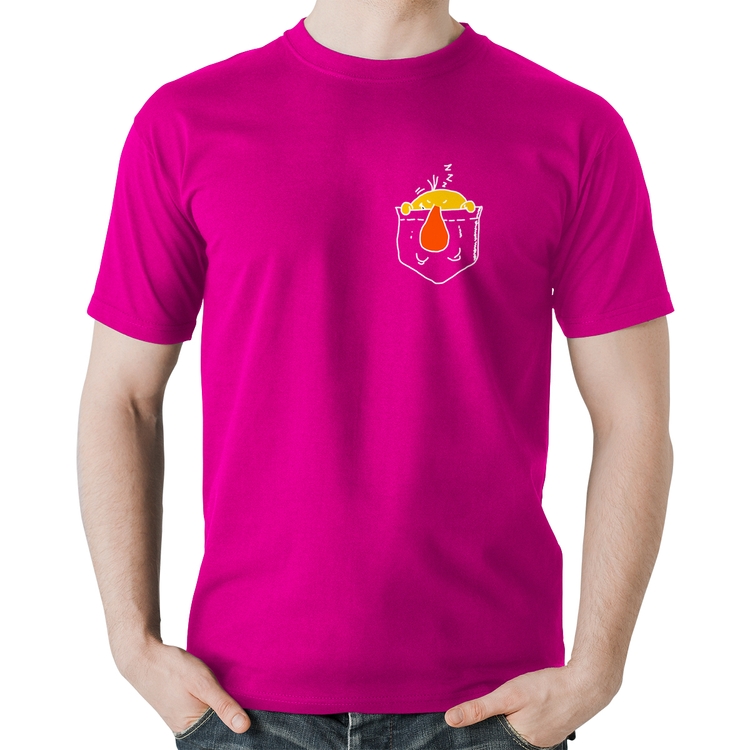 Camiseta Algodão Pocket Bug - Rosa