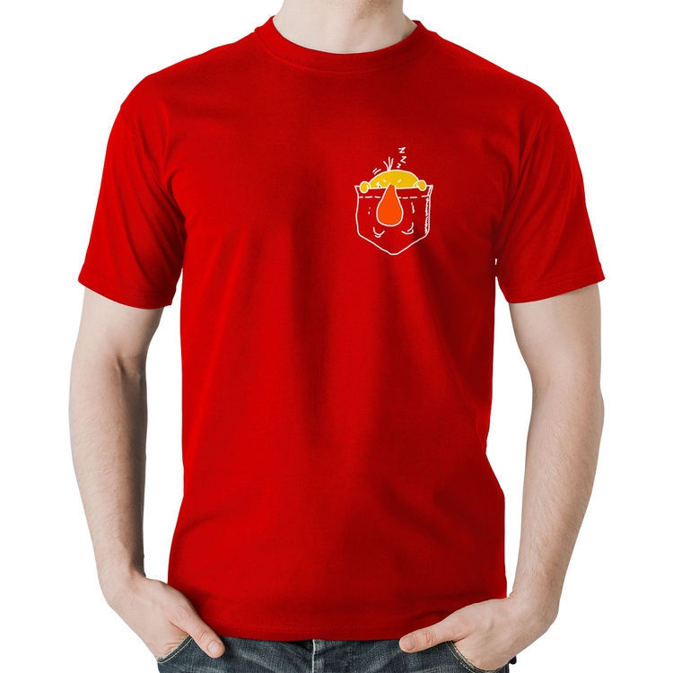 Camiseta Algodão Pocket Bug - Vermelha