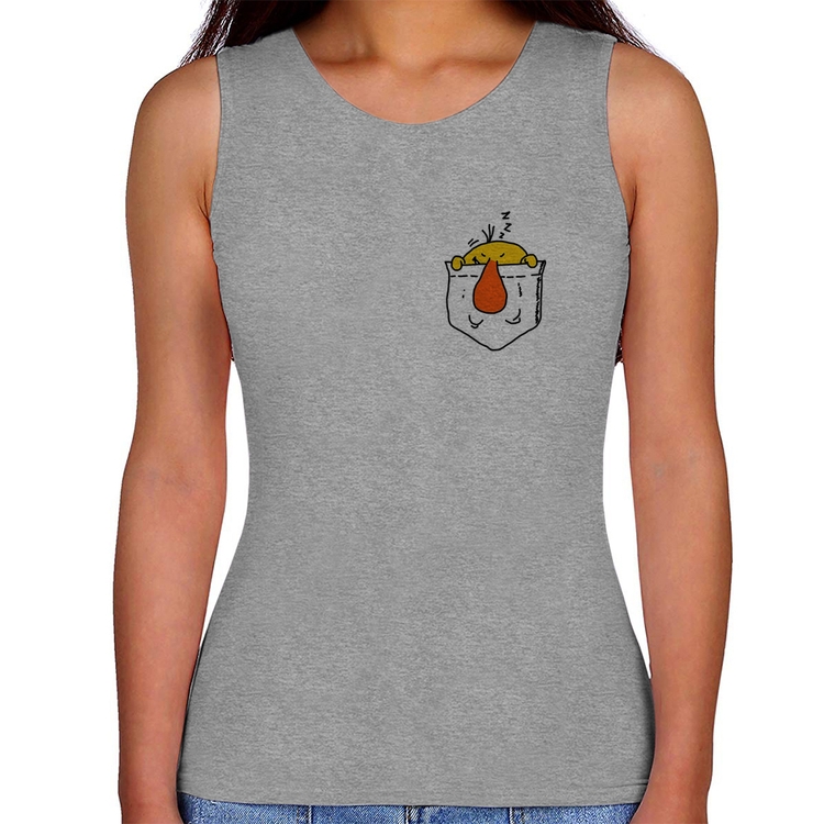 Regata Feminina Pocket Bug - Cinza