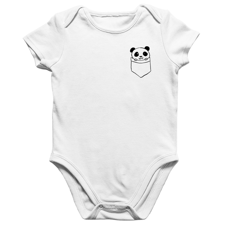 Body Bebê Algodão Pocket Panda - Branco