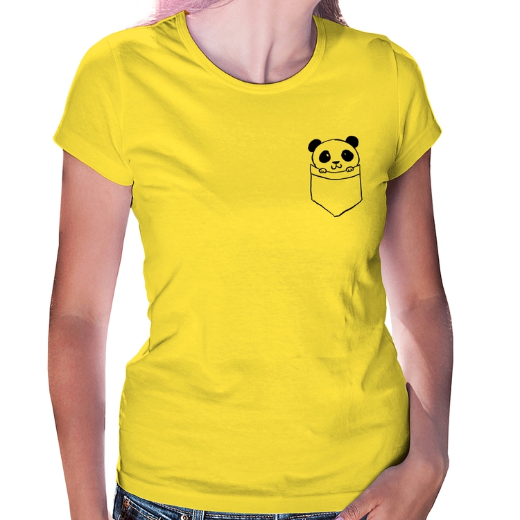 Baby Look Pocket Panda - Amarela